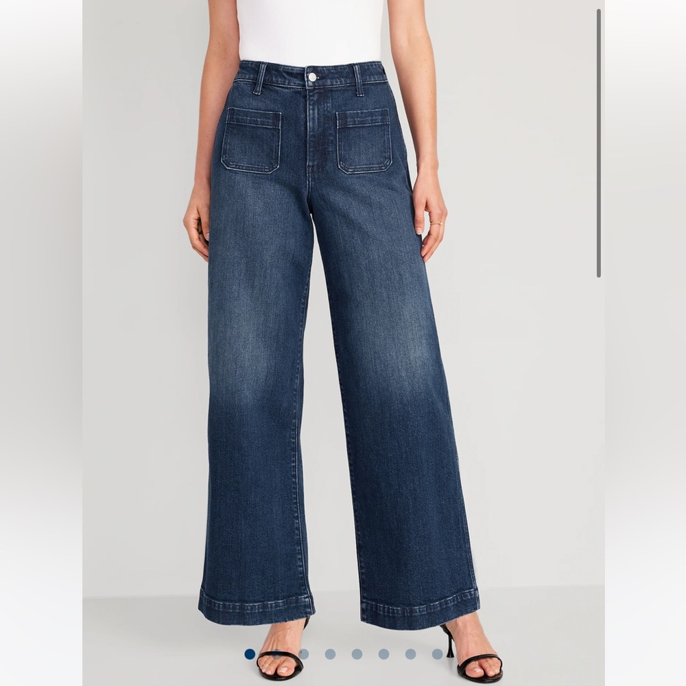 Extra high rise wide leg jeans